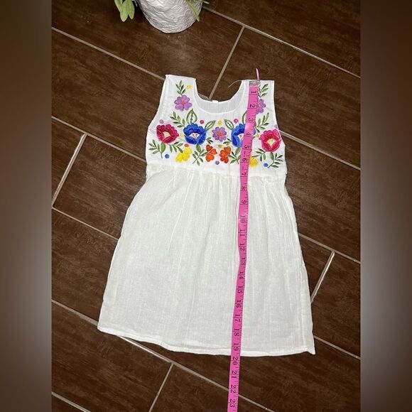 Mexican floral embroidery sleeveless dress sz 1 - Picture 4 of 5